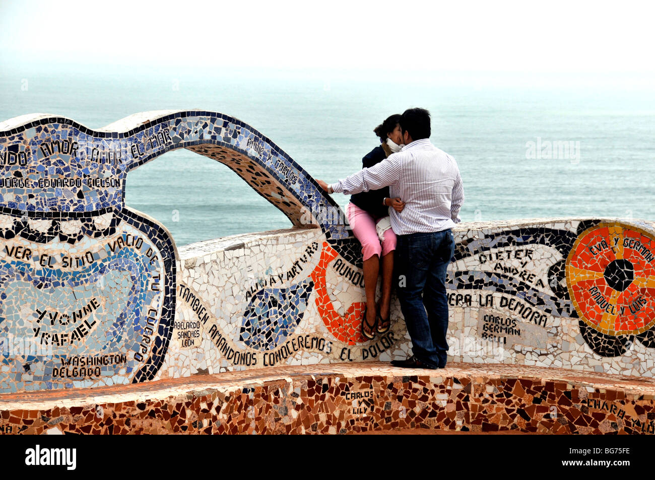 Gli amanti del giardino dell amore, Miraflores Lima, Perù Foto Stock