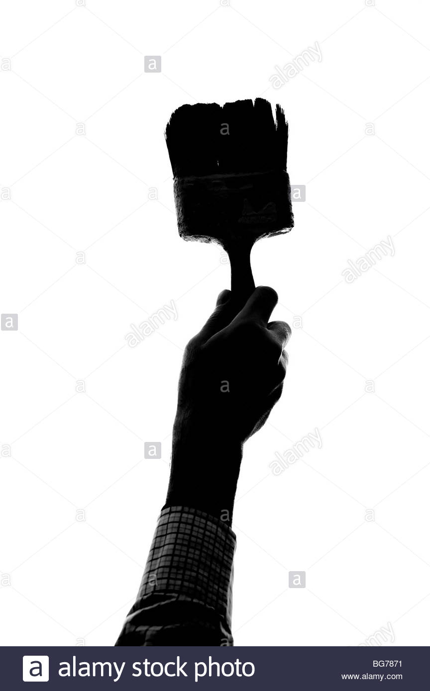Stagliano uomo pittura pareti Foto Stock