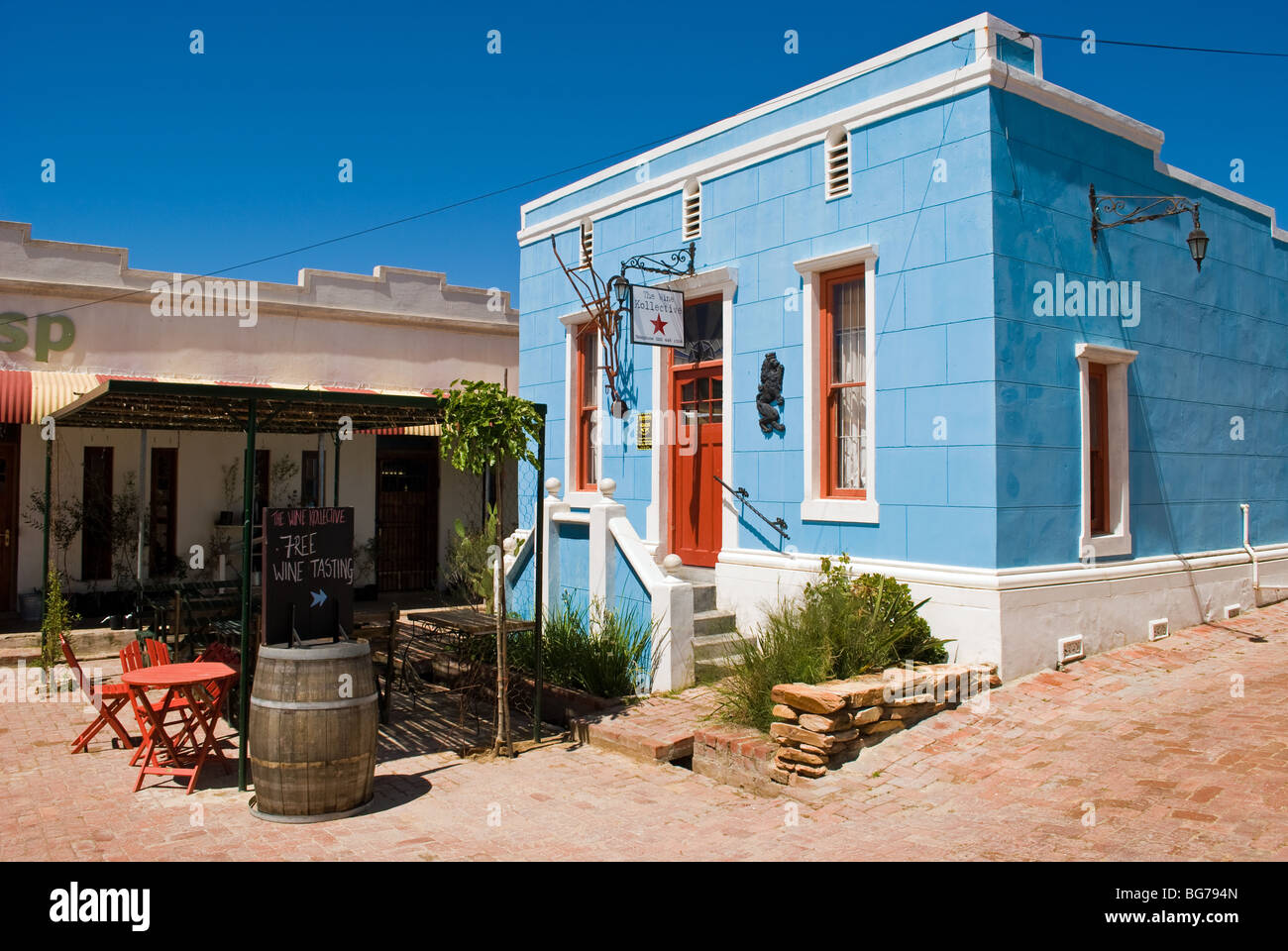 Il vino Kollective shop nel pittoresco villaggio di Riebeek Kasteel in Western Cape, Sud Africa. Foto Stock