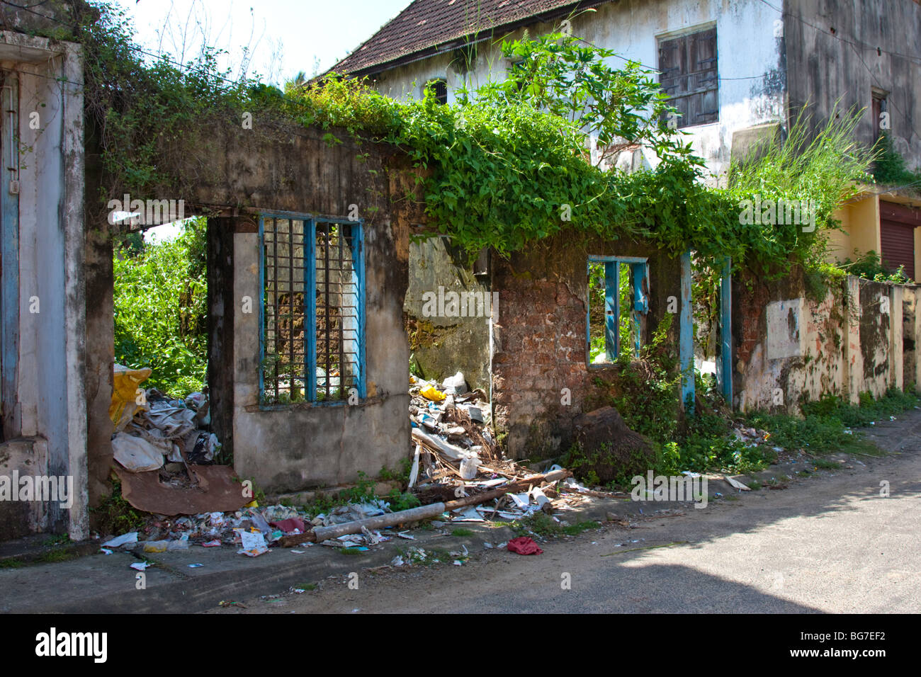 Casa diroccata a Fort Cochin Foto Stock