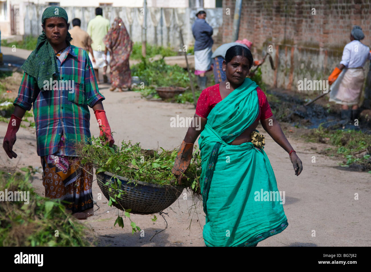 Lavoratori indiani in Kerala Foto Stock