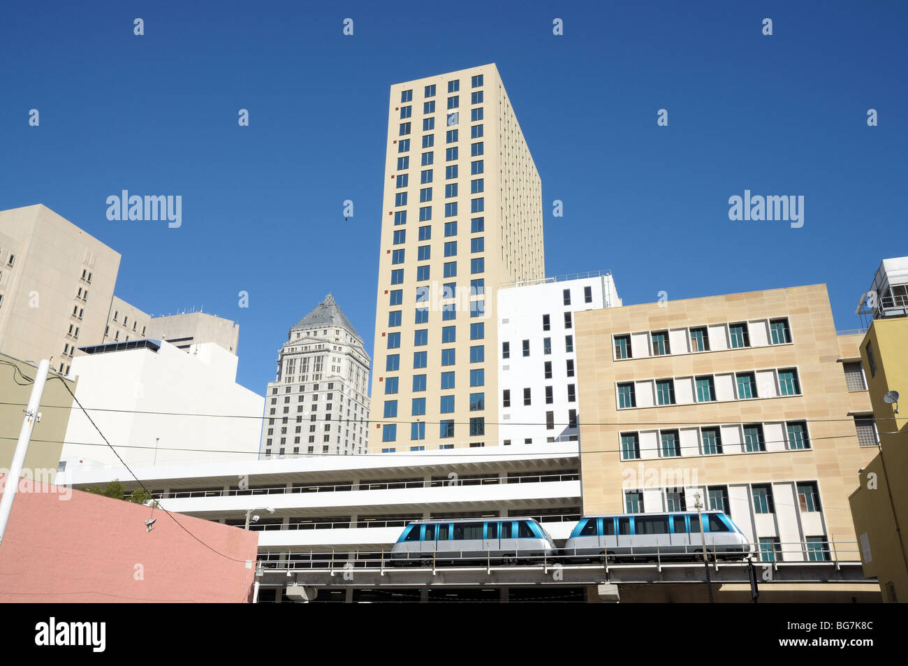 Completamente automatizzata di Miami Centro citta' sistema di treno Foto Stock