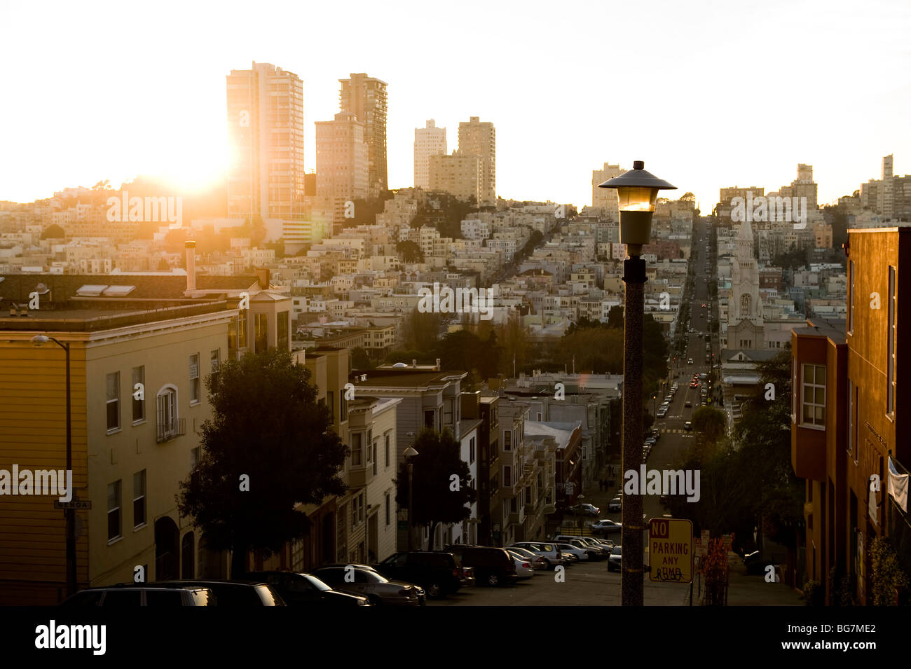 Un bellissimo San Francisco sunset Foto Stock