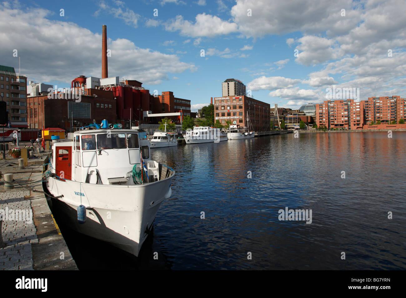 La Finlandia, la regione del Pirkanmaa, Tampere, Città Laukontori Piazza del Mercato, Ratinansuvanto, le grandi navi da crociera Foto Stock