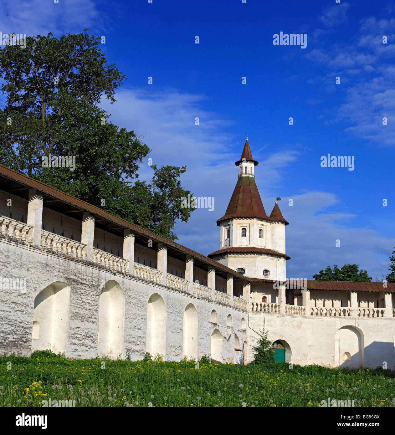 Torre della fortezza della nuova Gerusalemme monastero (secolo XVII), Istria, regione di Mosca, Russia Foto Stock