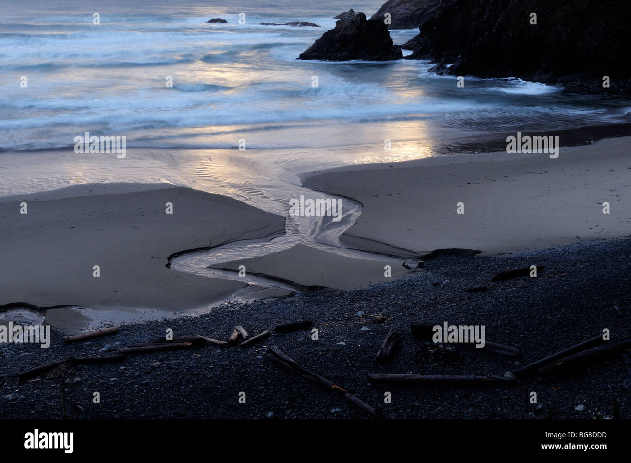 Spiaggia di marea scena, Cannon Beach,Oregon, USA , STATI UNITI Foto Stock