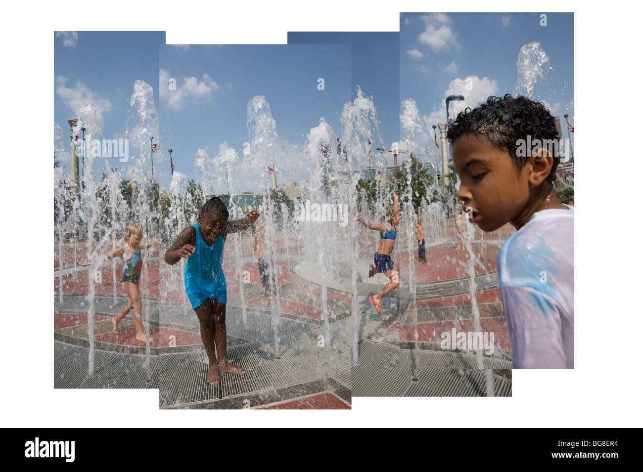 Battere il calore in Atlanta, Georgia. Foto Stock