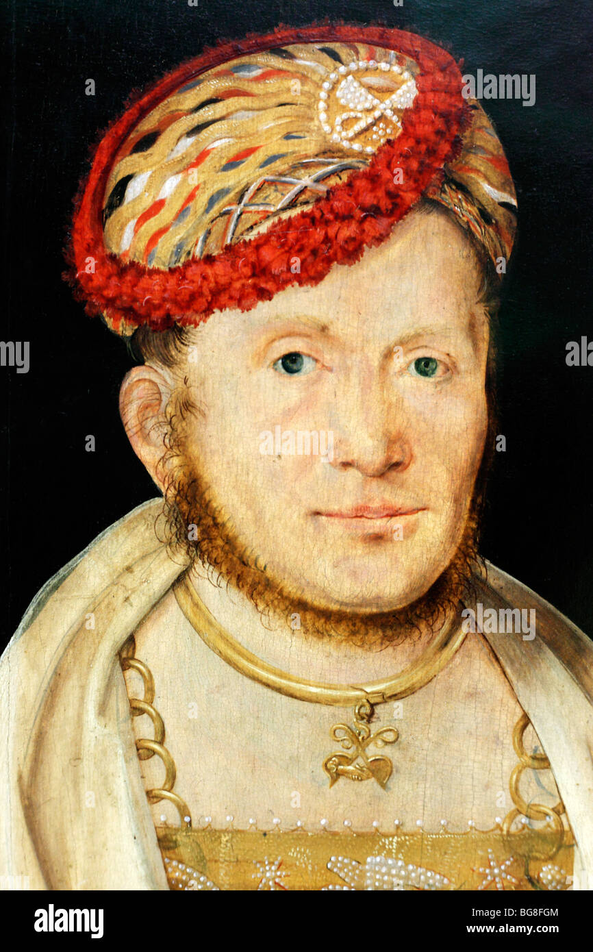 Kulmbach, Hans Süss von, ritratto del Margravio Casimiro di Brandeburgo (1511), la Alte Pinakothek di Monaco di Baviera, Germania Foto Stock