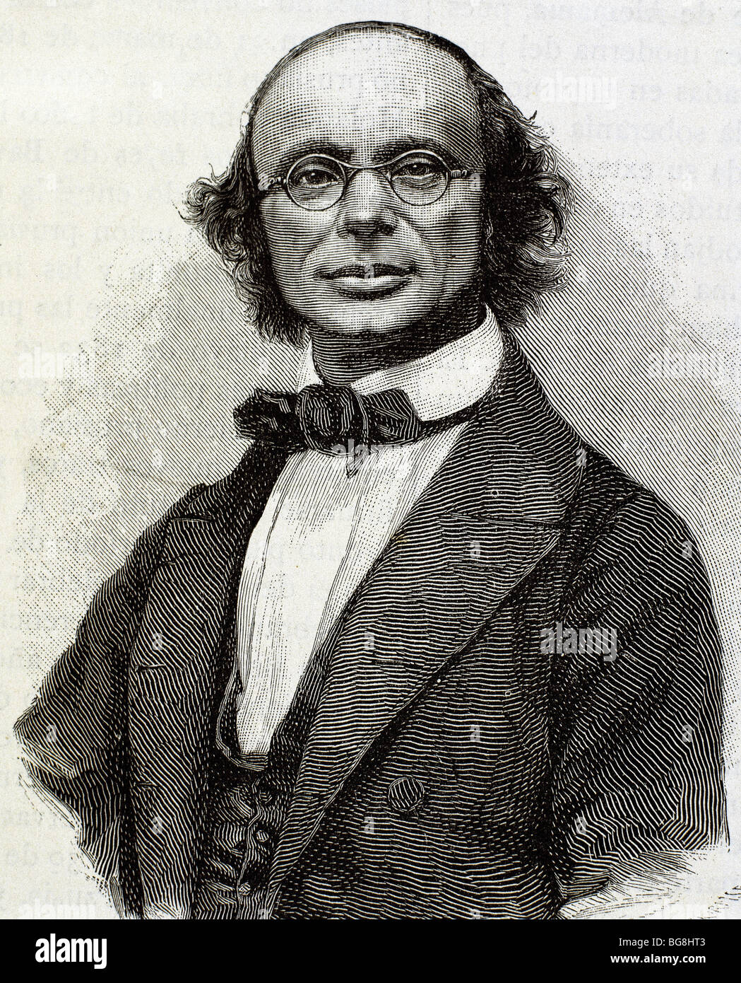 Weber, Wilhelm Eduard (Wittenberg, 1804, Gottinga, 1891). Fisico tedesco. Diciannovesimo secolo incisione. Foto Stock