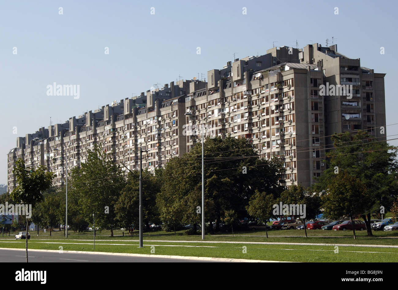 Repubblica di Serbia. Belgrado. Comunista-edifici dell'era. Foto Stock