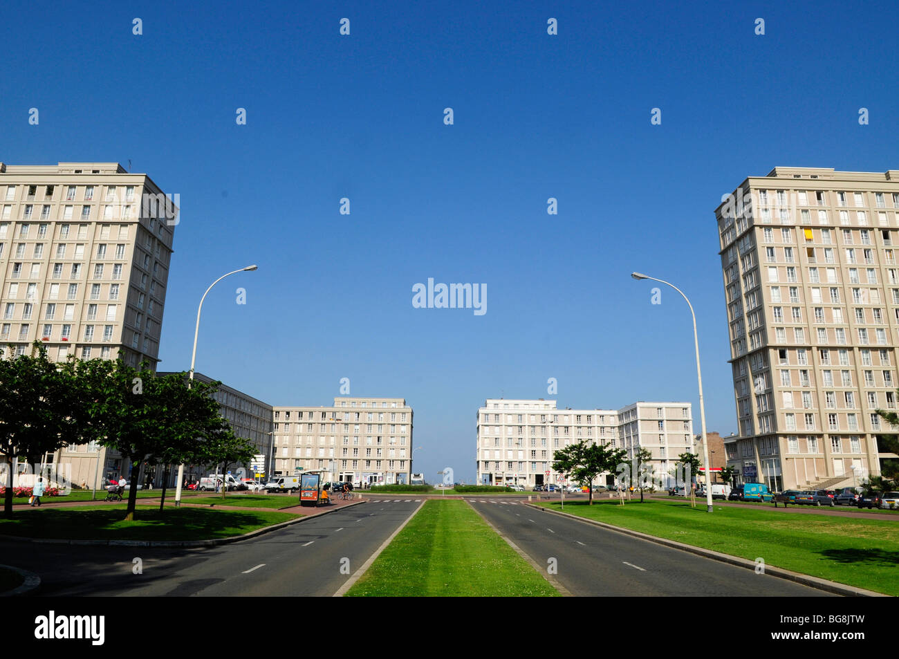 Le Havre (76): 'Porte Océane" (due torri e due bassi edifici che simboleggia la transizione da città di mare) Foto Stock