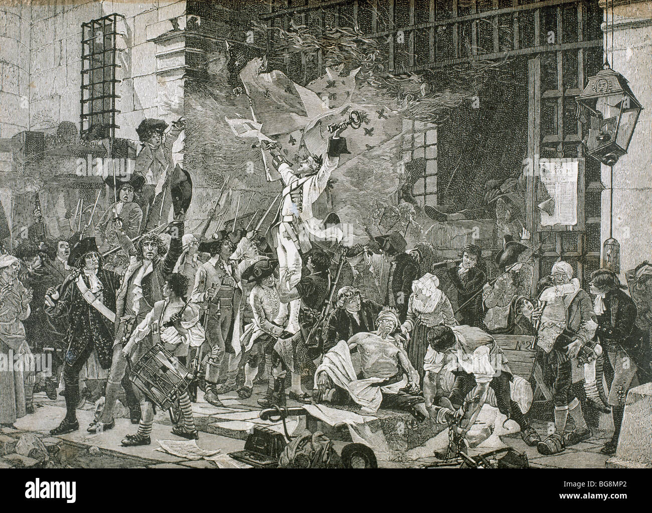 Rivoluzione francese. Presa della Bastiglia di Parigi si è verificato il 14 luglio, 1789. Foto Stock