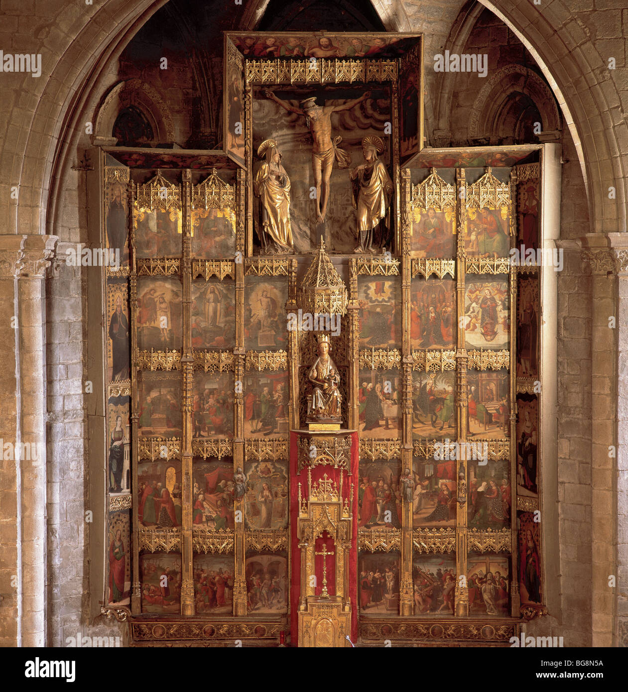 Chiesa di Santa Maria. Pala d altare. Olite. La Navarra. Foto Stock