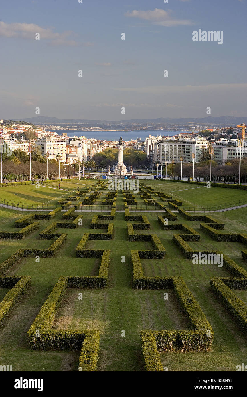 Il Portogallo. Lisbona. Vista di Liberdade Avenue. Foto Stock