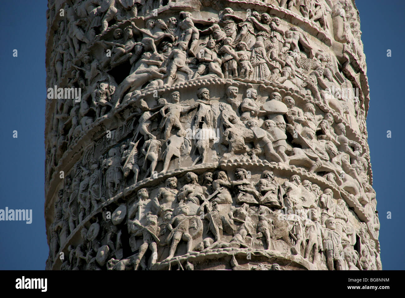 Colonna di Marco Aurelio. Il sollievo di danubiano Marcomannic o guerra. Roma. Foto Stock