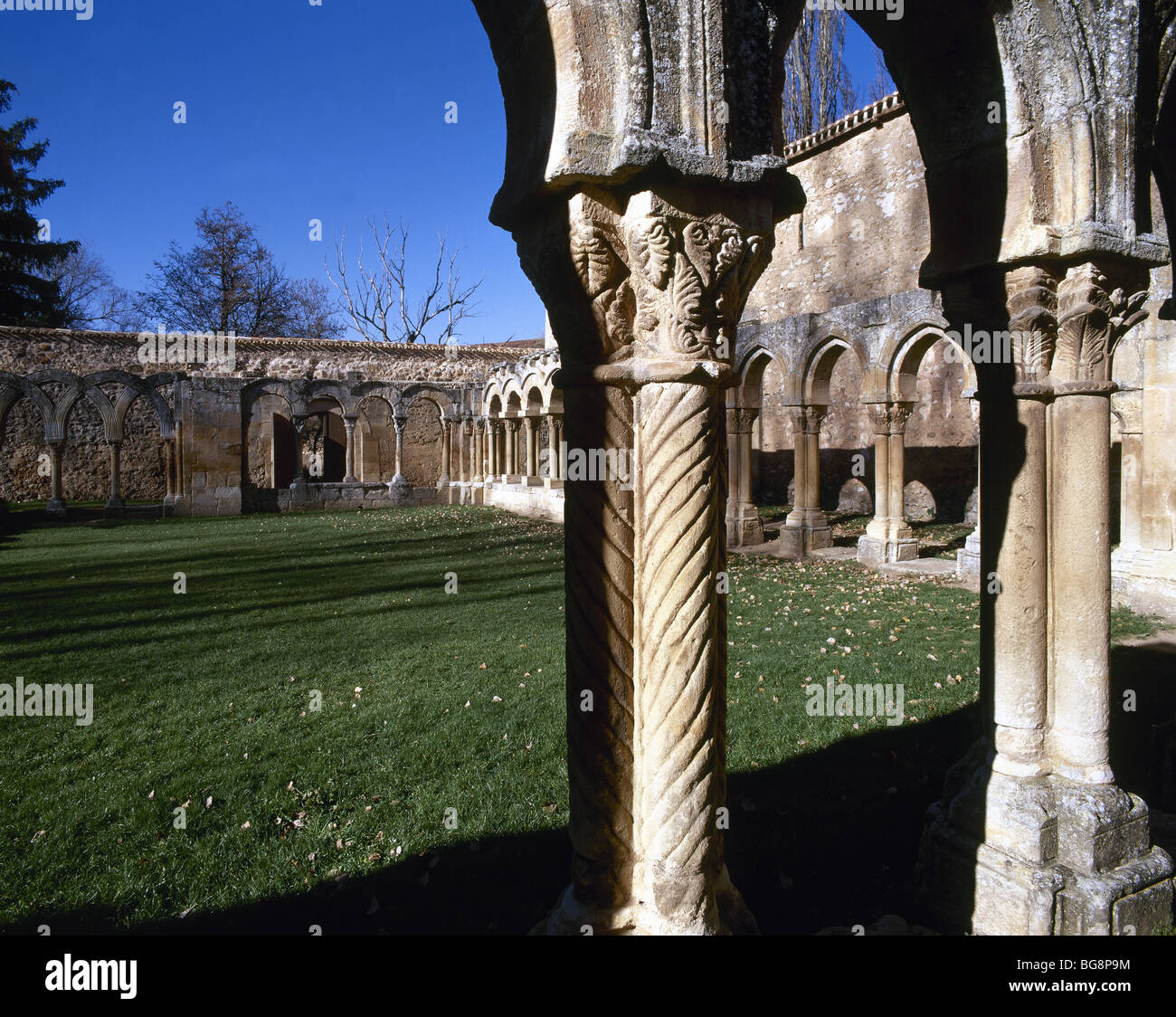 San Juan de Duero. Chiostro. XIII secolo. Foto Stock