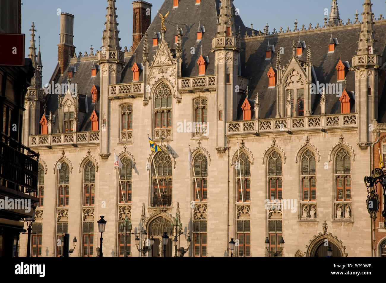 Palazzo provinciale nel palazzo del mercato di Bruges, Belgio, Europa Foto Stock