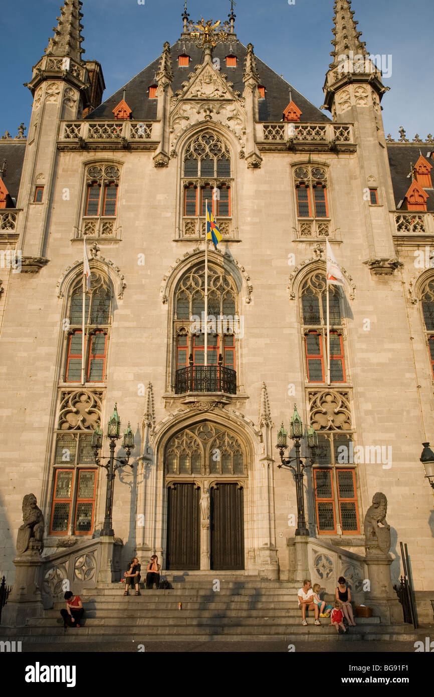 Palazzo Provinciale; luogo di mercato; Bruges; Belgio, Europa Foto Stock