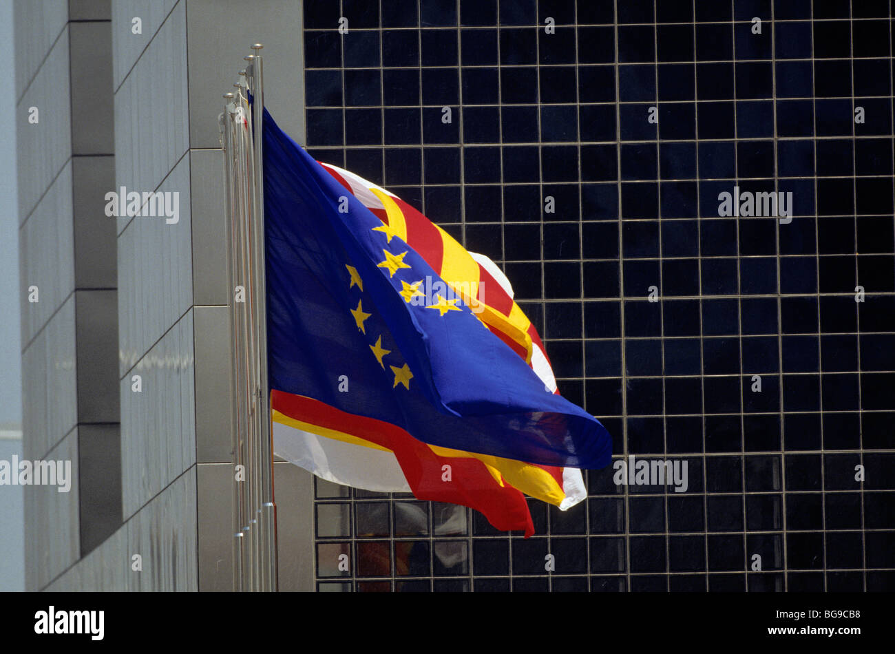 Bandiere olimpiche Foto Stock