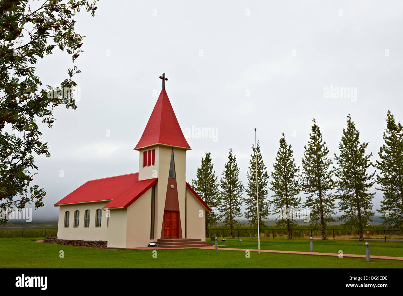 Chiesa Valpjofsstadur, Est fiordi, Islanda Foto Stock