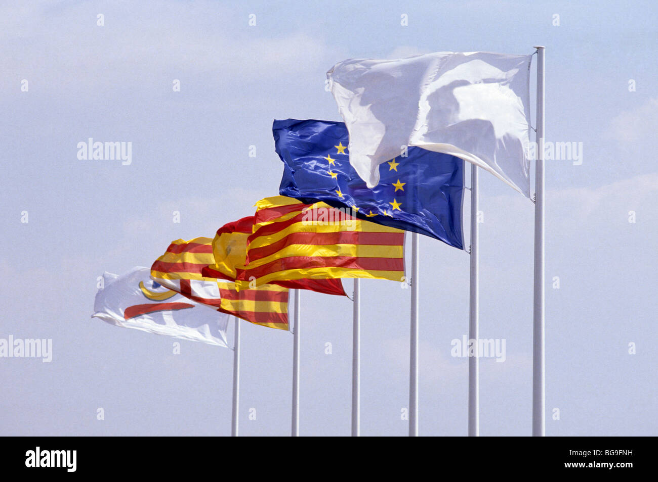 Bandiere olimpiche Foto Stock