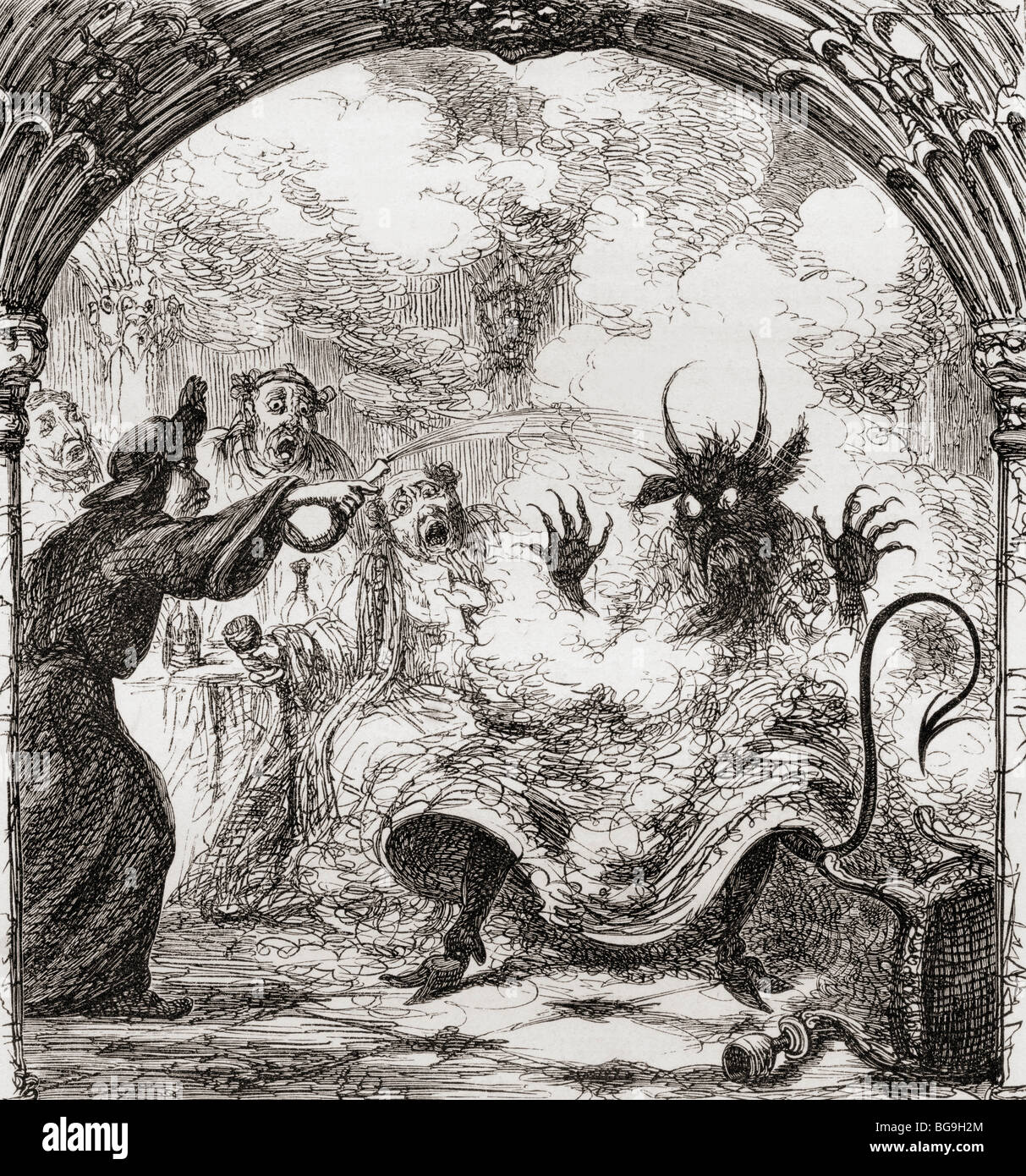 Illustrazione di George Cruikshank alla poesia un laico di San Nicola. Foto Stock