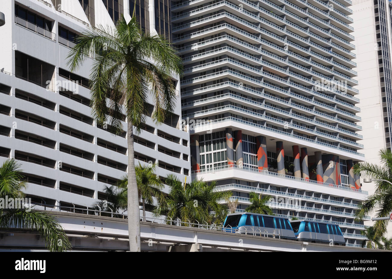 Completamente automatizzata di Miami Centro citta' sistema di treno Foto Stock