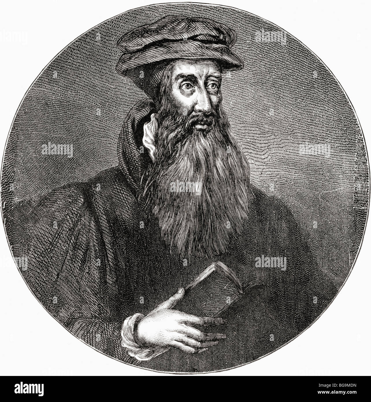 John Knox c. 1510 a 1572. Il pastore scozzese, leader della Riforma Protestante e fondatore della denominazione presbiteriana Foto Stock