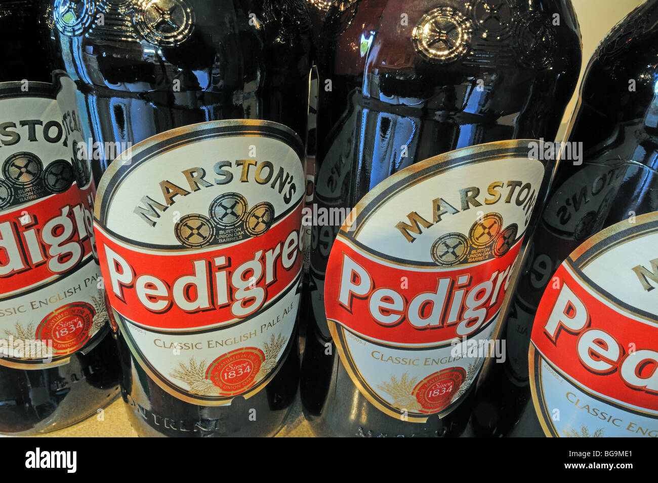 Marstons Pedigree di birra in bottiglia Foto Stock