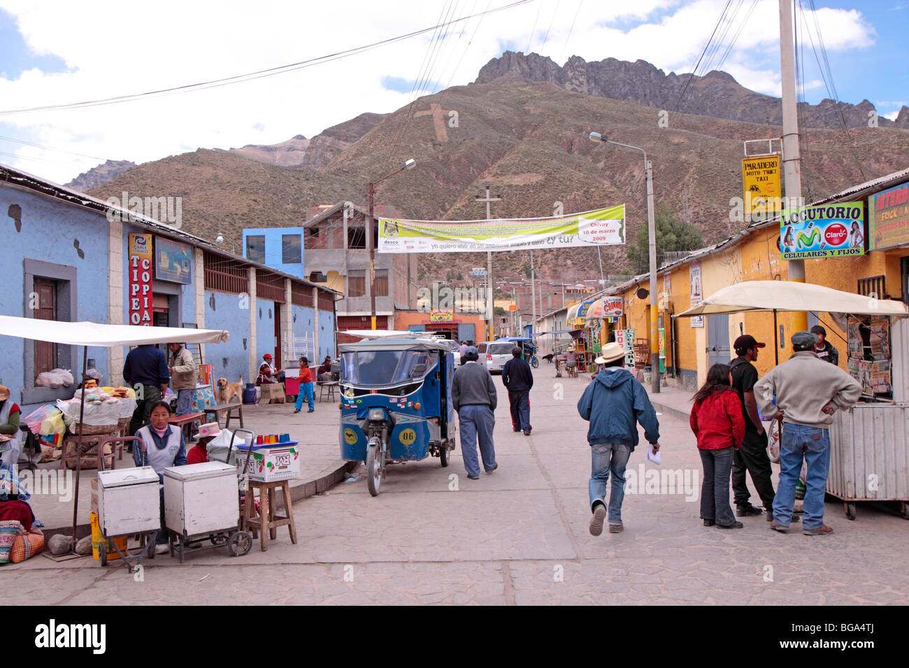 Centro città di Chivay Arequipa, distretto, Andes, Perù, Sud America Foto Stock