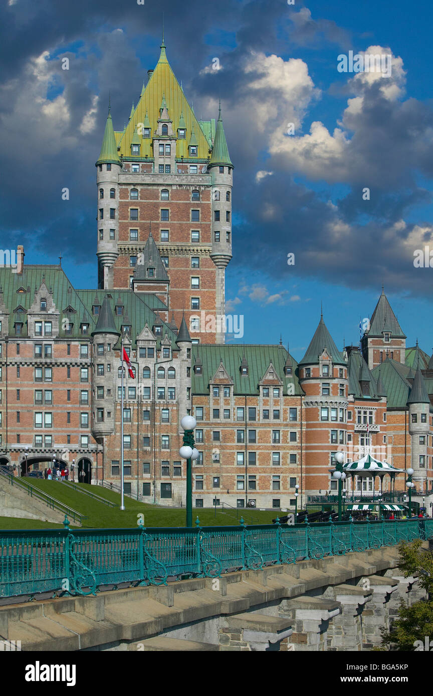 Chateau Frontenac e Boardwalk, Quebec City, Quebec, Canada Foto Stock
