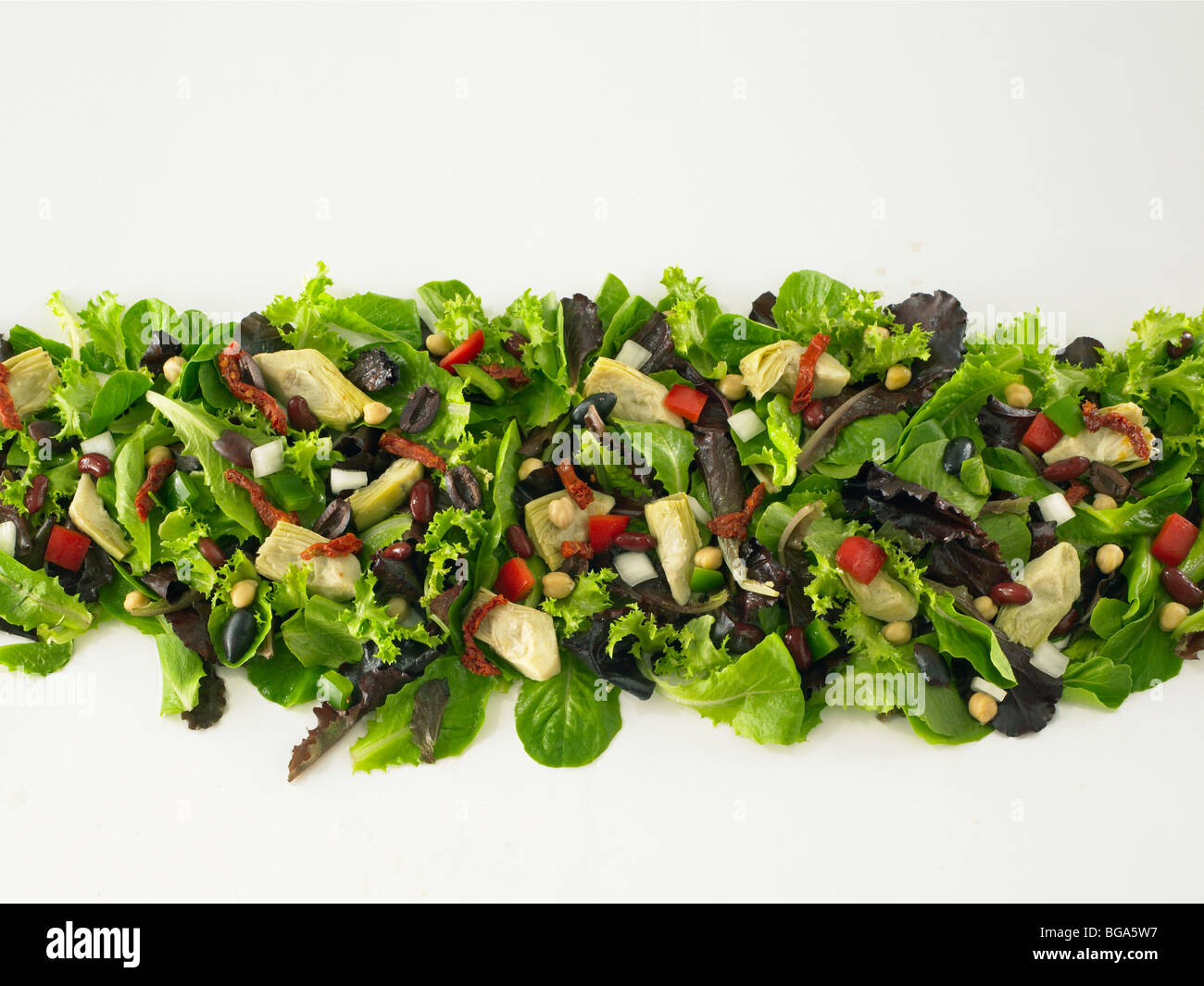 Lattuga insalata di verdure su bianco Foto Stock