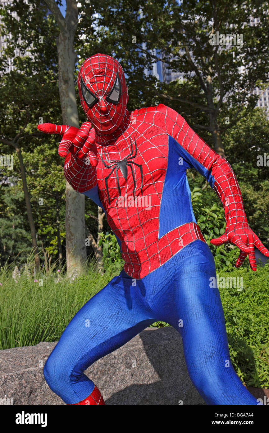 Spiderman, Battery Park, Manhattan, New York City, Stati Uniti Foto Stock