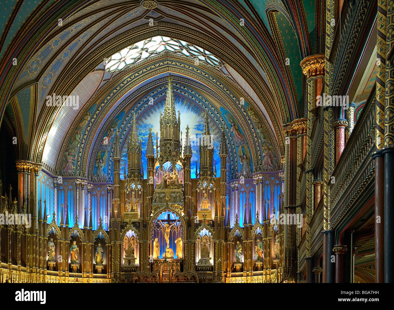 Dalla Basilica di Notre Dame chiesa altera, Montreal, Canada Foto Stock