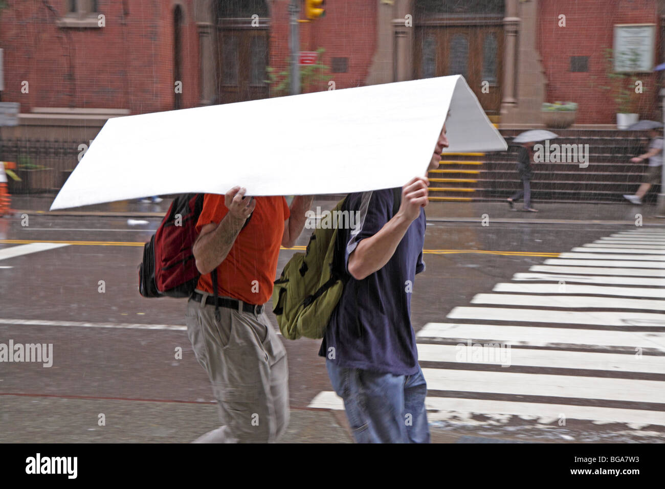 Giorno di pioggia, Manhattan, New York City, Stati Uniti Foto Stock