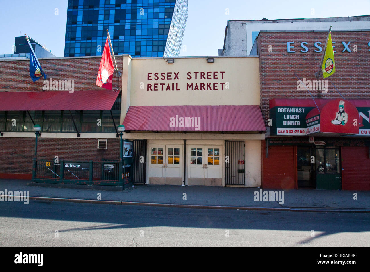 Essex Street Market nel Lower East Side di New York City Foto Stock