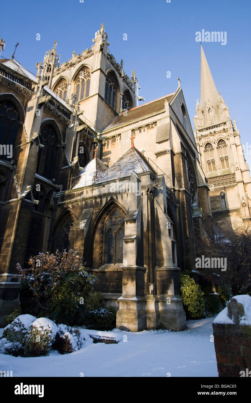 Chiesa inverno città di cambridge cambridgeshire England Regno unito Gb Foto Stock