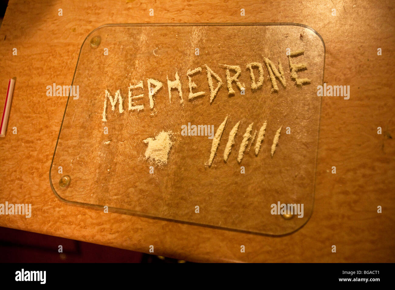 Mephedrone un sintetico droga stimolante delle anfetamine e cathinone classi. La sua spesso paragonato agli stupefacenti come la cocaina e l'estasi. Foto Stock