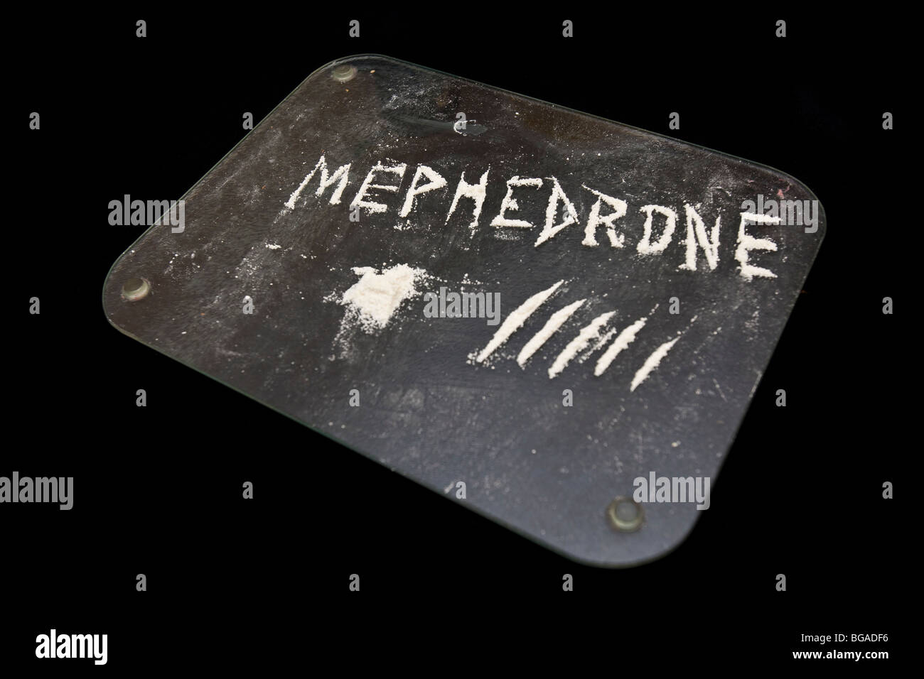 Mephedrone un sintetico droga stimolante delle anfetamine e cathinone classi. La sua spesso paragonato agli stupefacenti come la cocaina e l'estasi. Foto Stock