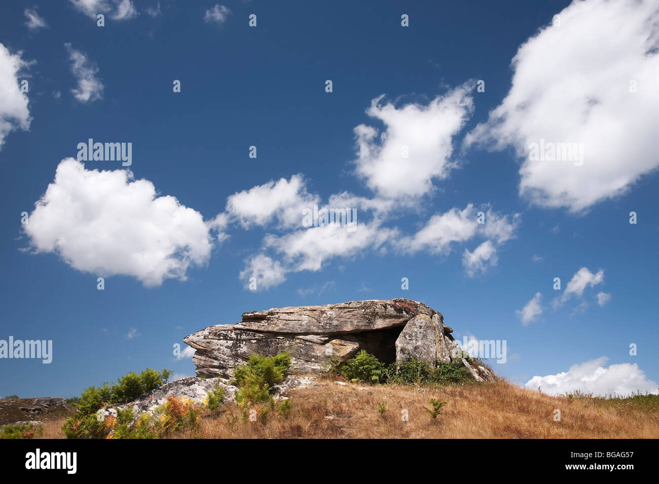 Dolmen de Busnela en la Provincia de Burgos Foto Stock