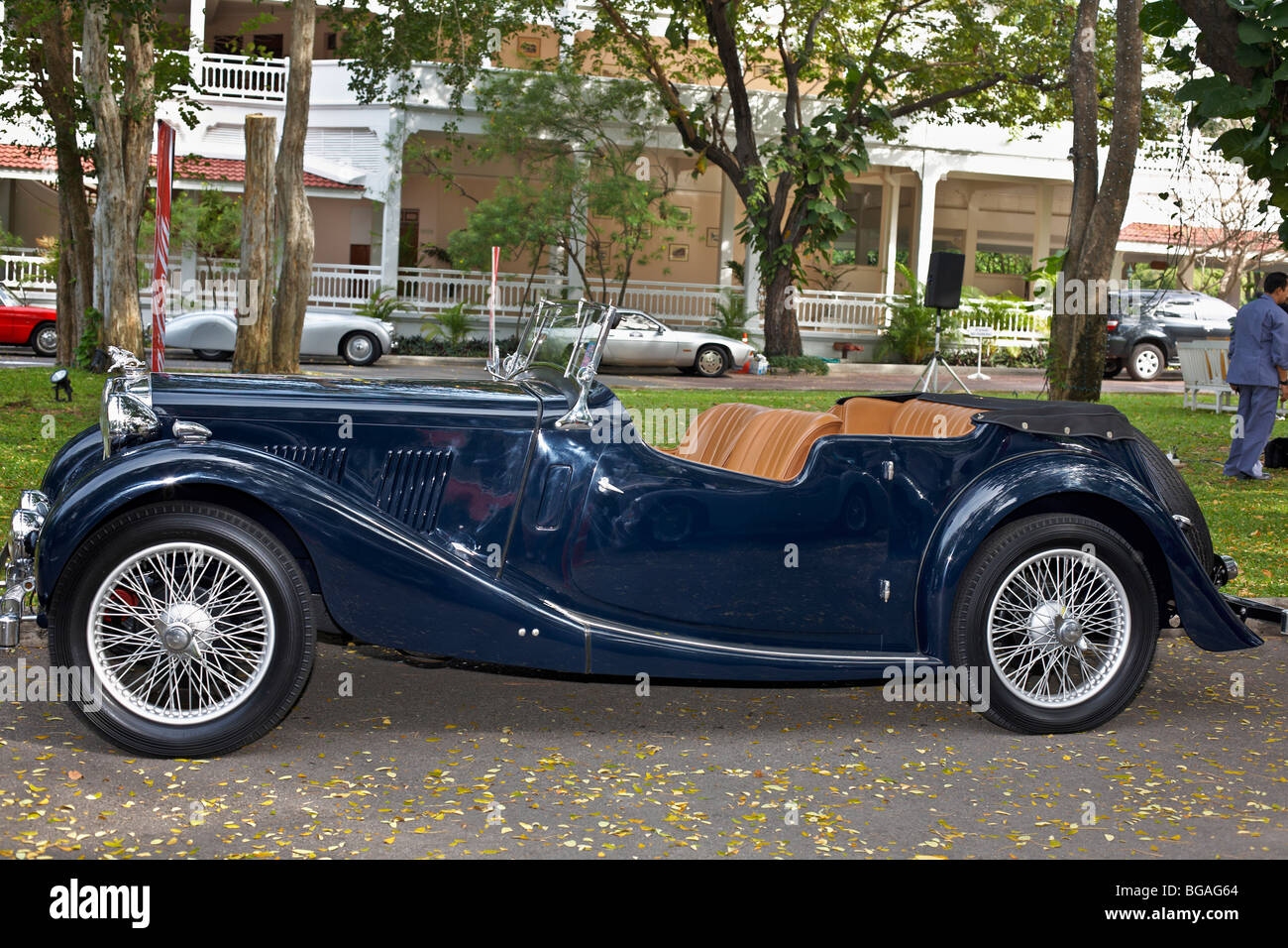 MG TA 1954, classica auto sportiva britannica in blu. Inghilterra Regno Unito Foto Stock