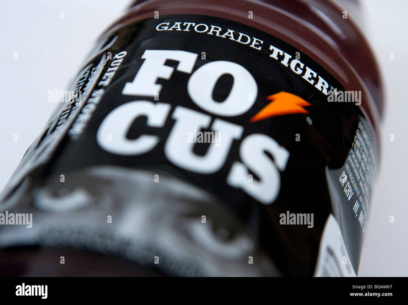 Le bottiglie delle ora interrotto Tiger Woods Gatorade bere. Foto Stock