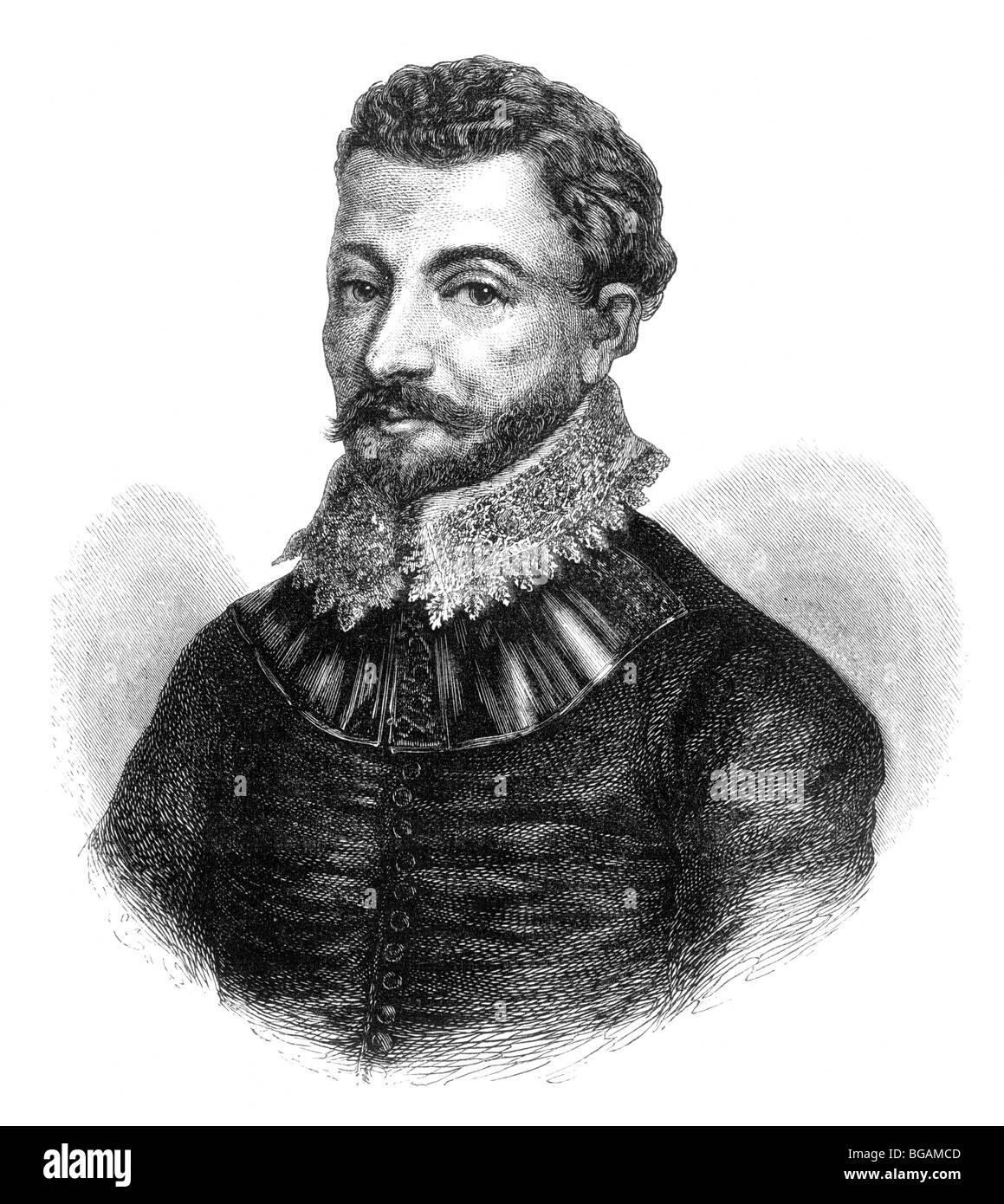 Illustrazione; Ritratto di Sir Francis Drake Foto Stock