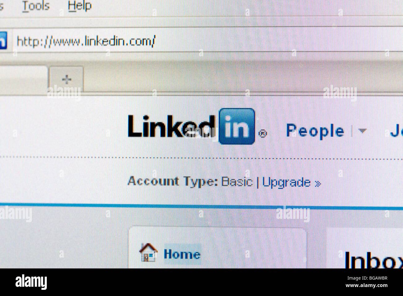 Screenshot di business sito di social networking linkedin per solo uso editoriale Foto Stock