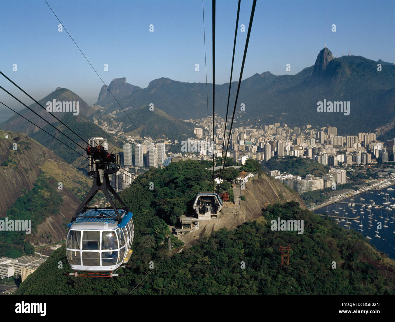 Seggiovia Gondola, Rio de Janeiro, Brasile Foto Stock