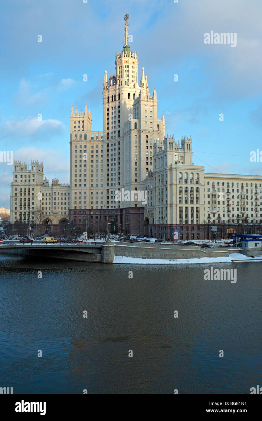 Epoca di Stalin architettura, Mosca, Russia Foto Stock