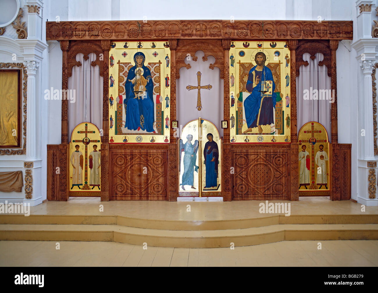 Interno della cattedrale della Dormizione di Eletskiy monastero, Chernigov, Ucraina Foto Stock