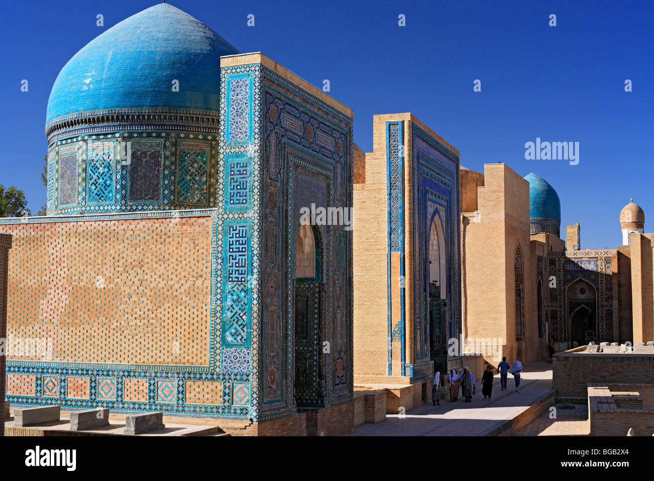 Shah-i-Zinda mausolei, Samarcanda, Uzbekistan Foto Stock