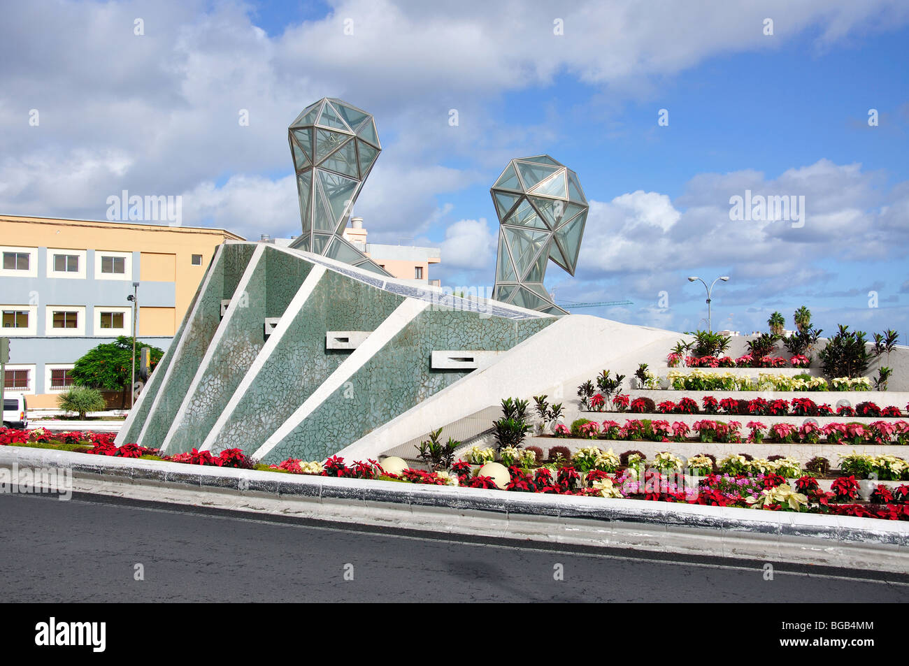 Giardino scolpito sulla rotonda, San Gregorio, Telde, Telde comune, Gran Canaria Isole Canarie Spagna Foto Stock
