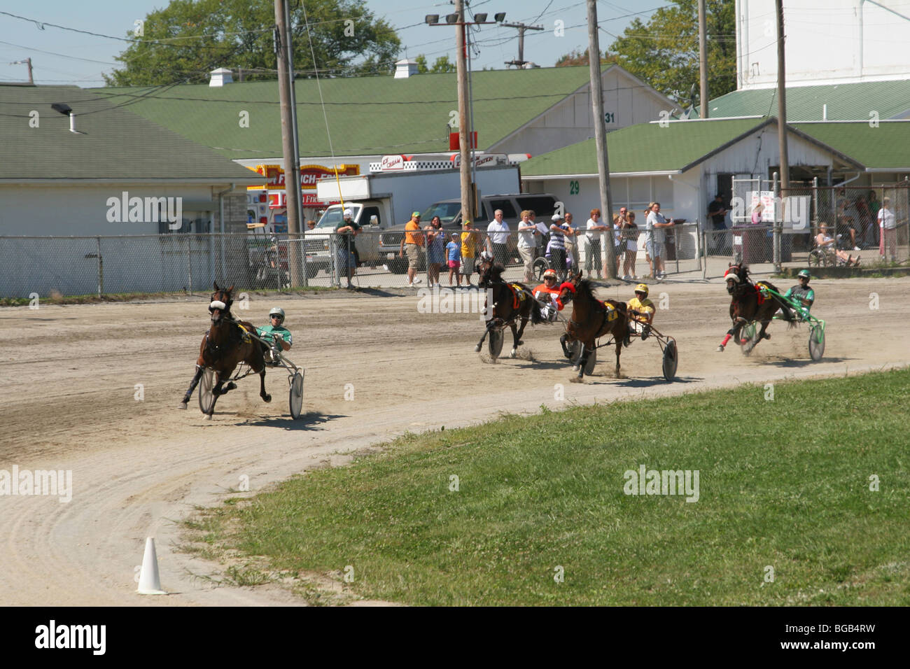 Cablaggio Racing. Corse di cavalli. Canfield Fair, Canfield, Ohio, Stati Uniti d'America. Foto Stock